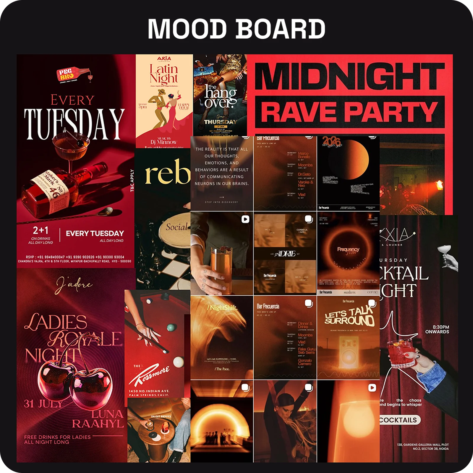 Off the Record — mood board of warm, cinematic references