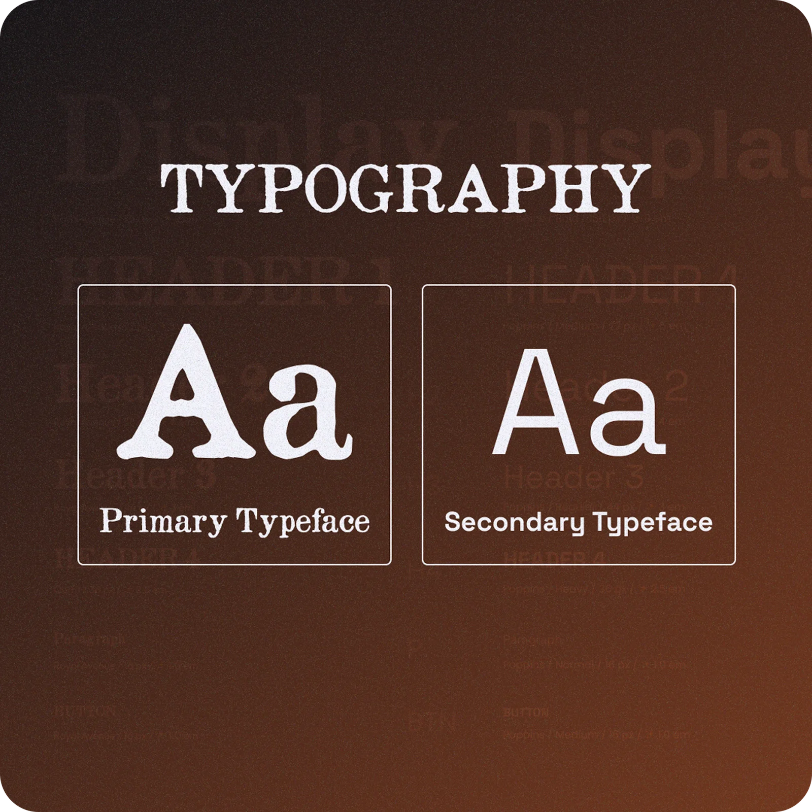 Off the Record — typography system: primary and secondary typefaces