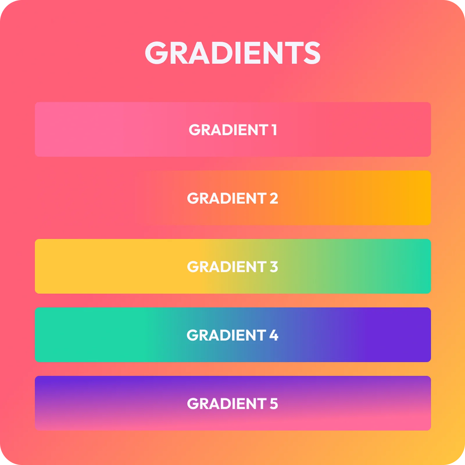 Run for Love — the five brand gradients