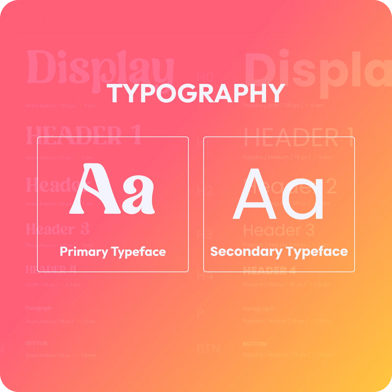 Run for Love — typography system: primary and secondary typefaces